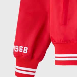 OVO NBA Atlanta Hawks Satin Varsity Jacket Red 5