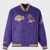 OVO NBA Los Angeles Lakers Satin Varsity Jacket Purple 1