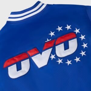 OVO NBA Philadelphia 76ers Satin Varsity Jacket Blue 4