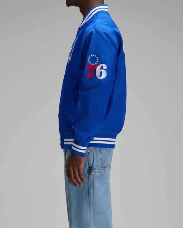 OVO NBA Philadelphia 76ers Satin Varsity Jacket Blue 9