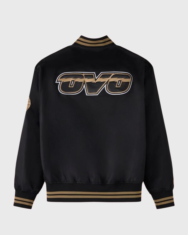 OVO NBA Toronto Raptors Satin Varsity Jacket Black 2