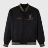 OVO Playboy Satin Varsity Jacket Black 1