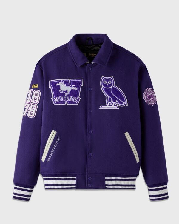 OVO Western Campus Purple Varsity Jacket 1