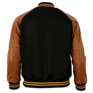 Pittsburgh Steelers 1955 Authentic Varsity Jacket Black Brown 3