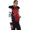 Robert Phillipe Womens Red 8 Ball Bomber Leather Jacket 1