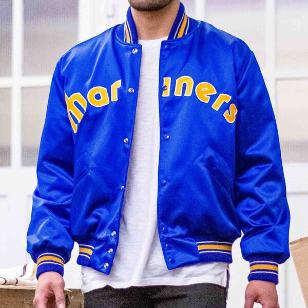 Seattle Mariners 1982 Authentic Royal Blue Satin Jacket 4
