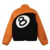 Stussy 8 Ball Orange Sherpa Reversible Jacket 1