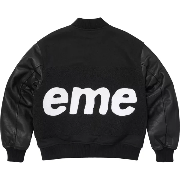 Supreme Big Logo Chenille Varsity Jacket Black 3