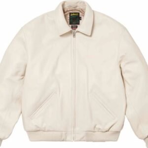 Supreme Schott Hooded Leather Bomber Jacket Cream 2