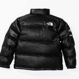 Supreme The North Face Leather Nuptse Jacket Black 2