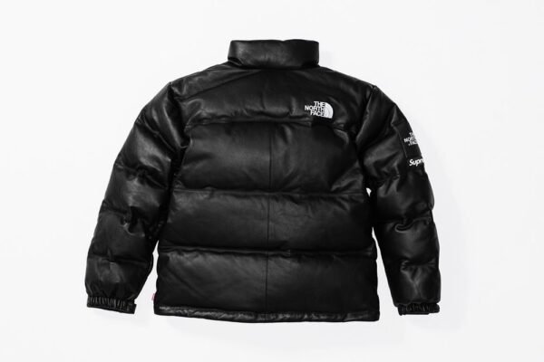 Supreme The North Face Leather Nuptse Jacket Black 2