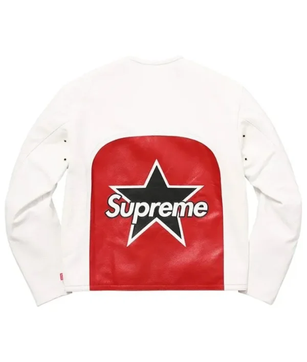 Supreme Vanson Leather Star Jacket White 2