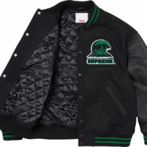 Supreme Wave Varsity Jacket Black 2