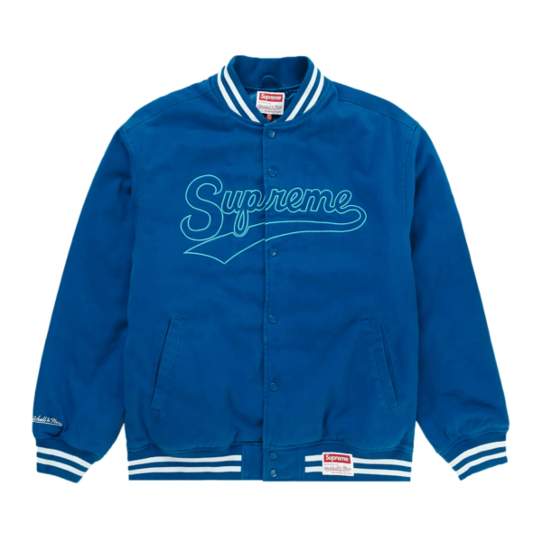 Supreme X Mitchell Ness Doughboy Varsity Jacket Twill Blue 1