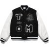Timcomix 8 Ball Wool Leather Black Varsity Jacket 1