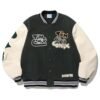 Timcomix 8 Ball Wool Leather Khaki Varsity Jacket 1