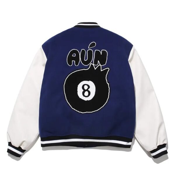 Timcomix 8 Ball Wool Leather Navy Varsity Jacket 3