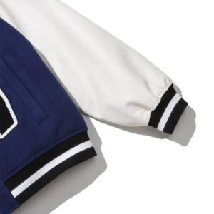 Timcomix 8 Ball Wool Leather Navy Varsity Jacket 5