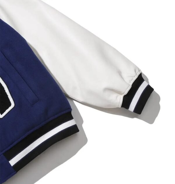 Timcomix 8 Ball Wool Leather Navy Varsity Jacket 5