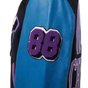 World Champs Homme Femme Purple Navy Letterman Varsity Jacket 4