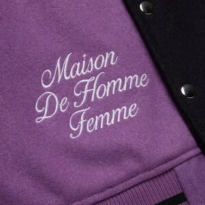 World Champs Homme Femme Purple Navy Letterman Varsity Jacket 6