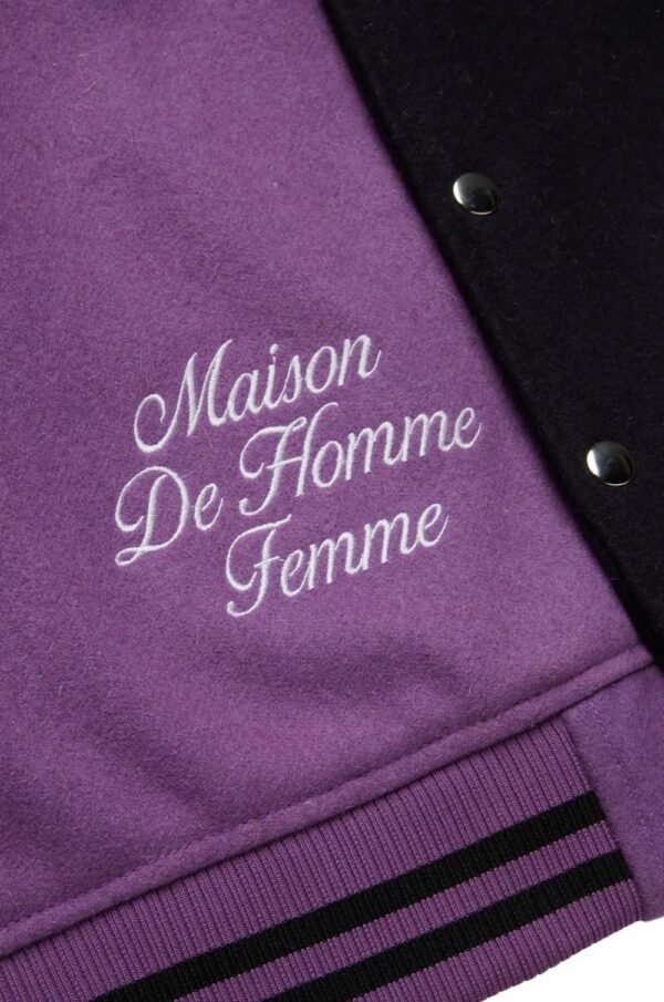 World Champs Homme Femme Purple Navy Letterman Varsity Jacket 6