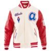 Atlanta Braves Mens Classic Wool Leather WhiteRed Varsity Jacket 1