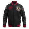 Chicago Blackhawks Pro Standard Classic Black Retro Wool Leather Varsity Jacket 1