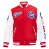 Chicago Cubs Baseball Team Players Red Wool Leather Varsity Jacket 1