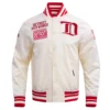 Detroit Red Wings Pro Standard Retro Cream Classic Satin Varsity Jacket 1