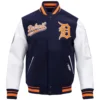 Detroit Tigers Pro Standard Team Players Navy White Varsity Jacket 1