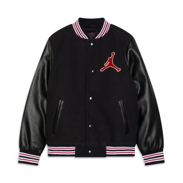 Jordan Wool Leather Black Varsity Jacket 1