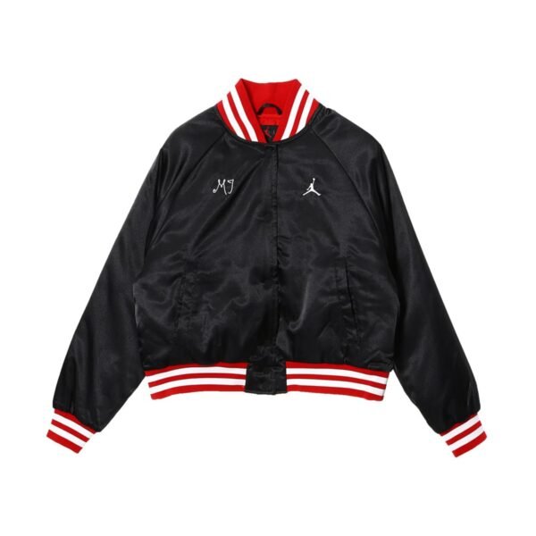 Jordan X Nike Black Satin Varsity Jacket 1