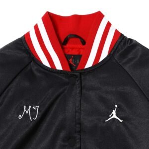 Jordan X Nike Black Satin Varsity Jacket 4