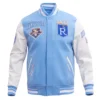Kansas City Royals Mens Retro Classic Wool Leather Varsity Jacket BlueWhite 1