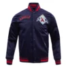 Los Angeles Angels Pro Standard Navy Full Snap Satin Varsity Jacket 1