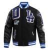 Los Angeles Dodgers Mashup Wool Leather Varsity Jacket Black 1