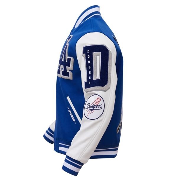 Los Angeles Dodgers Mashup Wool Leather Varsity Jacket BlueWhite 2