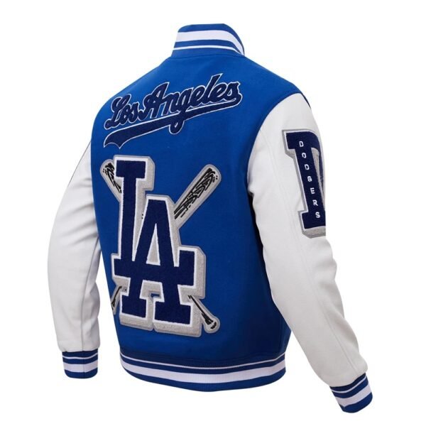 Los Angeles Dodgers Mashup Wool Leather Varsity Jacket BlueWhite 3