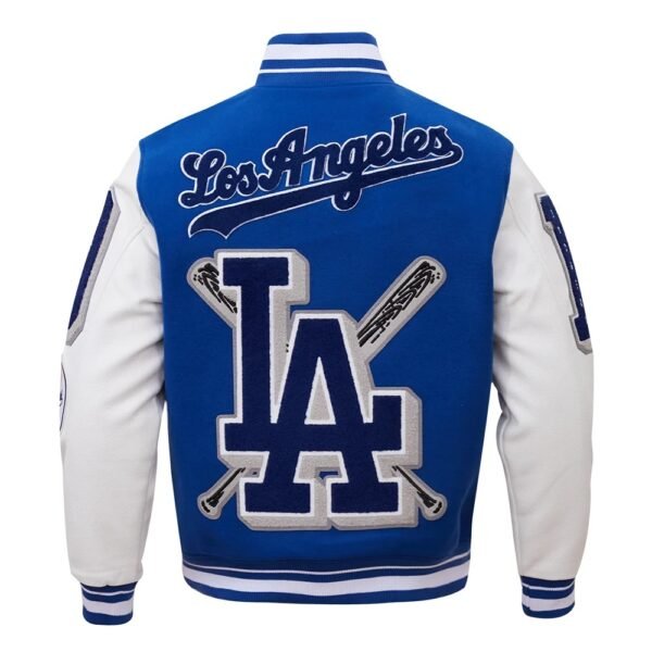 Los Angeles Dodgers Mashup Wool Leather Varsity Jacket BlueWhite 4