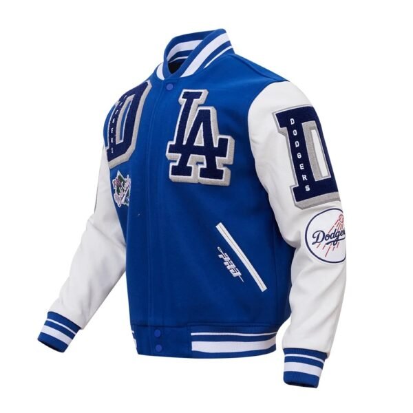 Los Angeles Dodgers Mashup Wool Leather Varsity Jacket BlueWhite 5