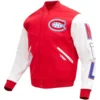 Montreal Canadiens Pro Standard Classic Red White Wool Varsity Jacket 1