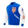 New York Mets Classic BlueWhite Wool Leather Varsity Jacket 5