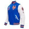 New York Mets Retro Classic Blue White Wool Varsity Jacket 1