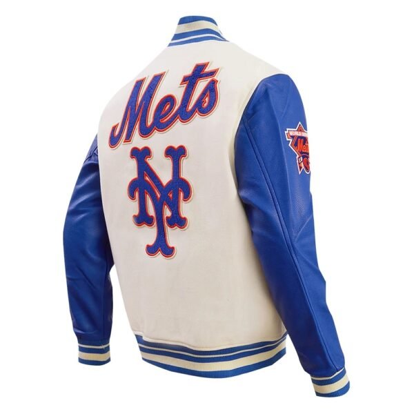 New York Mets Retro WhiteBlue Classic Wool Leather Varsity Jacket 3
