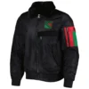 New York Rangers Starter x Ty Mopkins Full Zip Satin Varsity Black Jacket 1