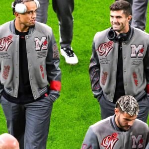 Off White Ac Milan Grey Wool Leather Varsity Jacket 4