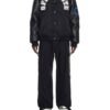 Off White Baseball Leather Nylon Over Black Varsity Jacket 1