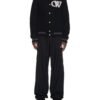 Off White Black Wool Varsity Bomber Jacket 1