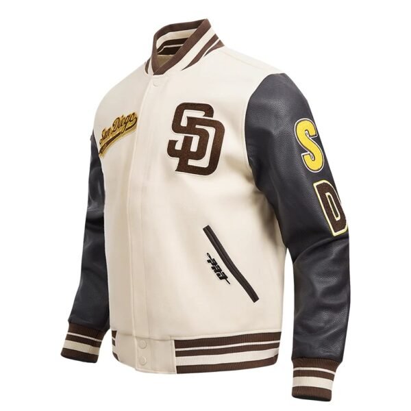 Pittsburgh Pirates Retro Classic Logo White Black Wool Varsity Jacket 4
